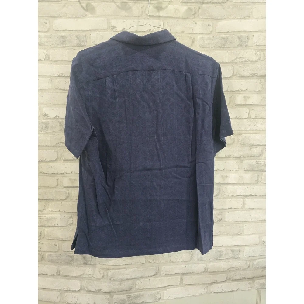 Tori Richard M‎ Geometric Breeze Block Midnight Blue Hawaiian/Aloha NWT Logo